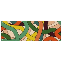 Snake Stripes Intertwined Abstract Banner And Sign 9  X 3  by Vaneshop