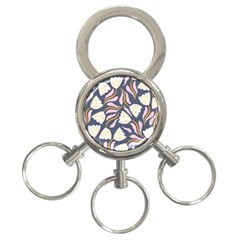 Flowers Pattern Floral Pattern 3-ring Key Chain by Vaneshop