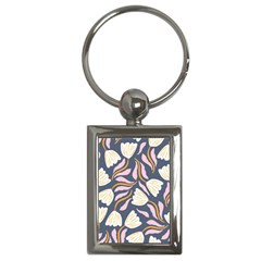 Flowers Pattern Floral Pattern Key Chain (rectangle) by Vaneshop