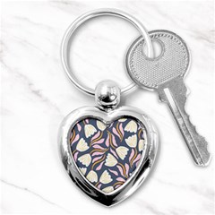 Flowers Pattern Floral Pattern Key Chain (heart) by Vaneshop