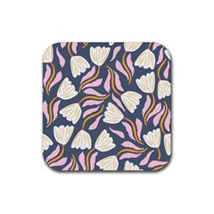 Flowers Pattern Floral Pattern Rubber Coaster (square) by Vaneshop