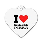 I love cheese pizza Dog Tag Heart (One Side) Front