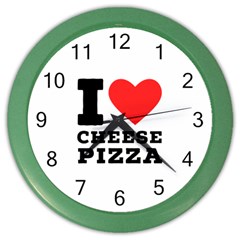 I Love Cheese Pizza Color Wall Clock