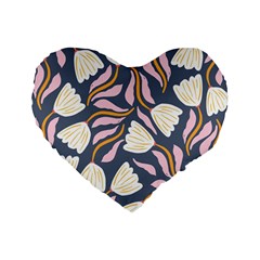 Flowers Pattern Floral Pattern Standard 16  Premium Flano Heart Shape Cushions by Vaneshop