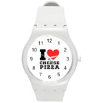 I love cheese pizza Round Plastic Sport Watch (M) Front