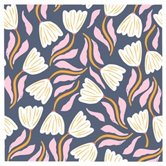 Flowers Pattern Floral Pattern Wooden Puzzle Square