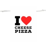 I love cheese pizza Lightweight Drawstring Pouch (XL) Front