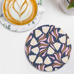 Flowers Pattern Floral Pattern Uv Print Round Tile Coaster by Vaneshop