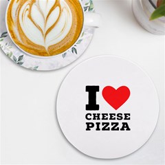 I Love Cheese Pizza Uv Print Round Tile Coaster by ilovewhateva