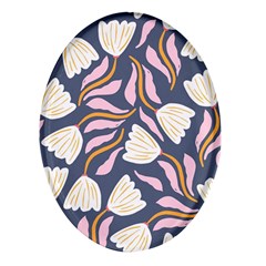 Flowers Pattern Floral Pattern Oval Glass Fridge Magnet (4 Pack) by Vaneshop