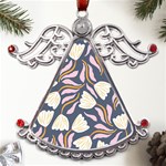 Flowers Pattern Floral Pattern Metal Angel with Crystal Ornament Front