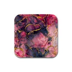 Pink Texture Resin Rubber Square Coaster (4 Pack)