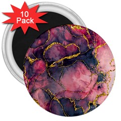 Pink Texture Resin 3  Magnets (10 Pack)  by Vaneshop