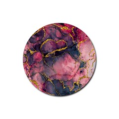 Pink Texture Resin Rubber Coaster (round)