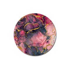 Pink Texture Resin Magnet 3  (round) by Vaneshop