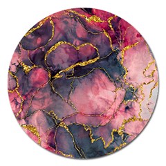 Pink Texture Resin Magnet 5  (round) by Vaneshop