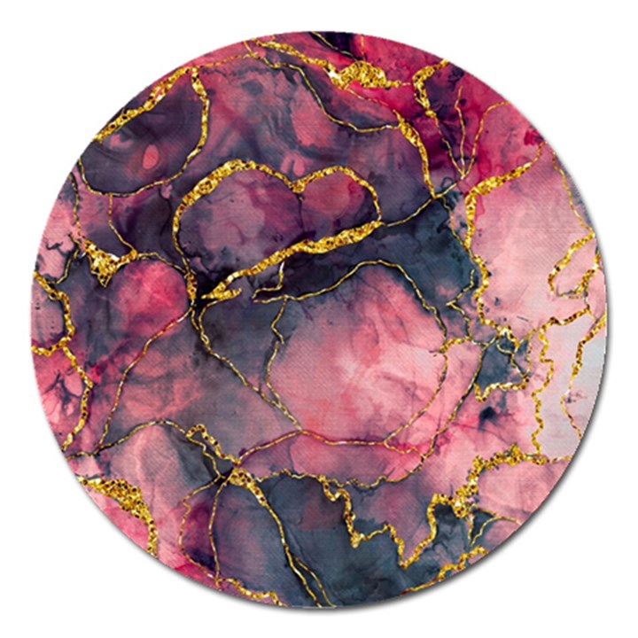 Pink Texture Resin Magnet 5  (Round)