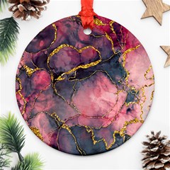 Pink Texture Resin Round Ornament (two Sides) by Vaneshop