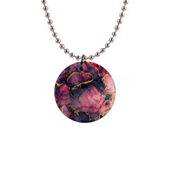 Pink Texture Resin 1  Button Necklace