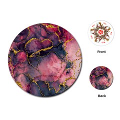 Pink Texture Resin Playing Cards Single Design (round)