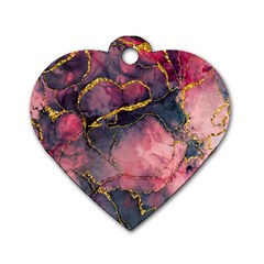 Pink Texture Resin Dog Tag Heart (one Side) by Vaneshop