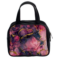 Pink Texture Resin Classic Handbag (two Sides)