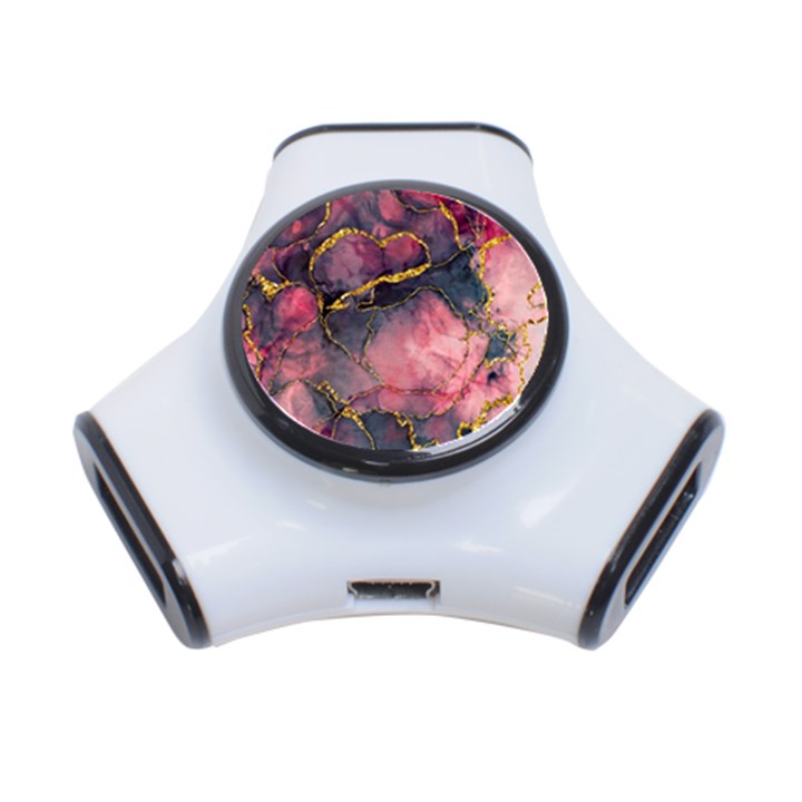 Pink Texture Resin 3-Port USB Hub