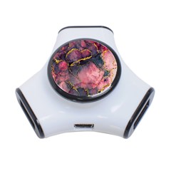 Pink Texture Resin 3-port Usb Hub