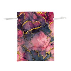 Pink Texture Resin Lightweight Drawstring Pouch (l) by Vaneshop