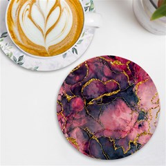 Pink Texture Resin Uv Print Round Tile Coaster by Vaneshop