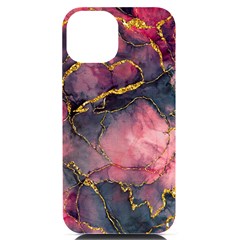 Pink Texture Resin Iphone 14 Black Uv Print Case by Vaneshop