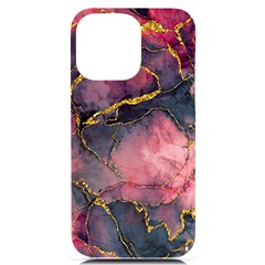 Pink Texture Resin Iphone 14 Pro Max Black Uv Print Case by Vaneshop