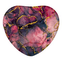 Pink Texture Resin Heart Glass Fridge Magnet (4 Pack) by Vaneshop