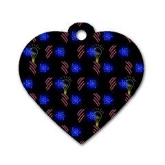 Background Pattern Graphic Dog Tag Heart (two Sides) by Vaneshop