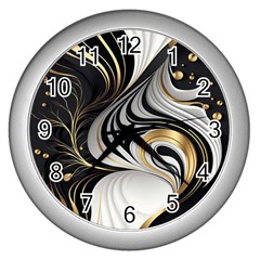 Pattern Gold Marble Wall Clock (silver) by Vaneshop