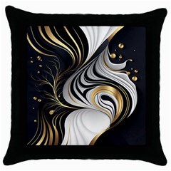 Pattern Gold Marble Throw Pillow Case (black) by Vaneshop