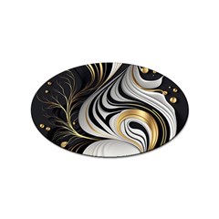 Pattern Gold Marble Sticker (oval) by Vaneshop