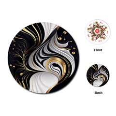 Pattern Gold Marble Playing Cards Single Design (round) by Vaneshop