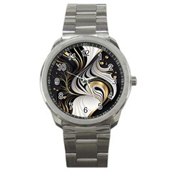 Pattern Gold Marble Sport Metal Watch by Vaneshop