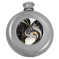 Pattern Gold Marble Round Hip Flask (5 Oz) by Vaneshop