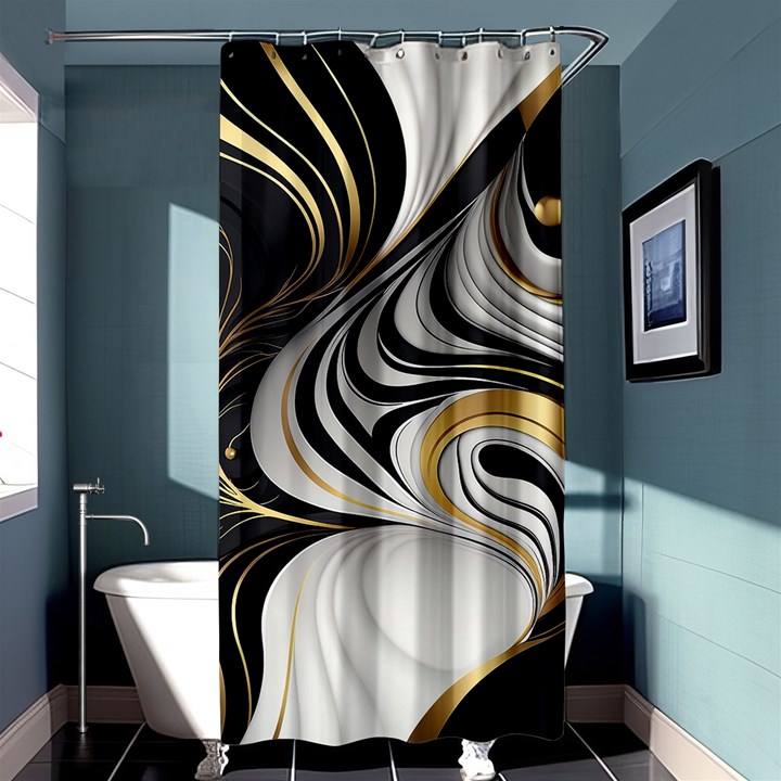 Pattern Gold Marble Shower Curtain 36  x 72  (Stall) 