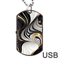 Pattern Gold Marble Dog Tag Usb Flash (one Side) by Vaneshop