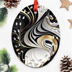 Pattern Gold Marble Ornament (oval Filigree) by Vaneshop