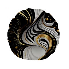 Pattern Gold Marble Standard 15  Premium Round Cushions by Vaneshop