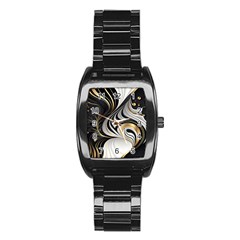 Pattern Gold Marble Stainless Steel Barrel Watch