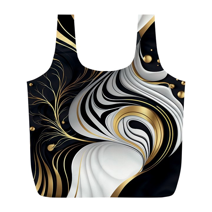 Pattern Gold Marble Full Print Recycle Bag (L)