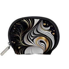 Pattern Gold Marble Accessory Pouch (small) by Vaneshop