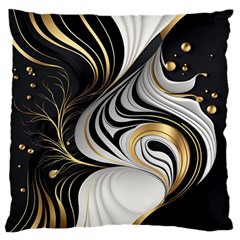 Pattern Gold Marble Standard Premium Plush Fleece Cushion Case (one Side) by Vaneshop