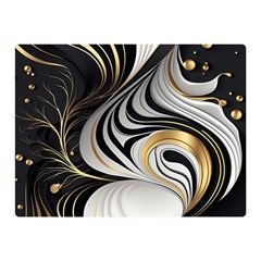 Pattern Gold Marble Two Sides Premium Plush Fleece Blanket (mini) by Vaneshop