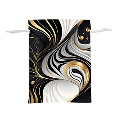 Pattern Gold Marble Lightweight Drawstring Pouch (s) by Vaneshop